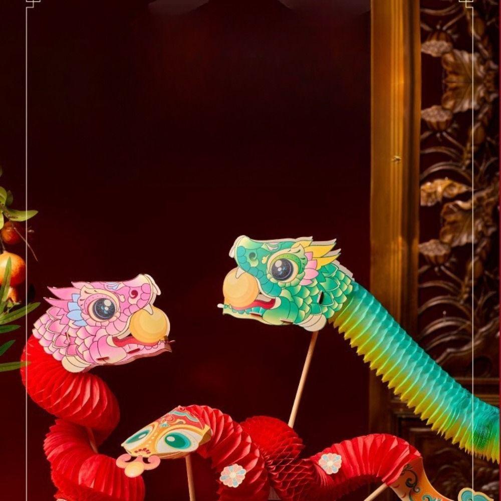 Jubilant Finger Lion Dance Chinese Tradition Paper Flower Folding Lion Dance 2025  Spring Festival
