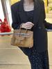 2025 Haute Couture Cargo Birkin Canvas Patchwork Women's Small Handbag with Wide Shoulder Strap