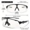 Color Changing Photochromic Glasses for Men & Women - Oversized PC Lens, Composite Frame, UV400 Protection