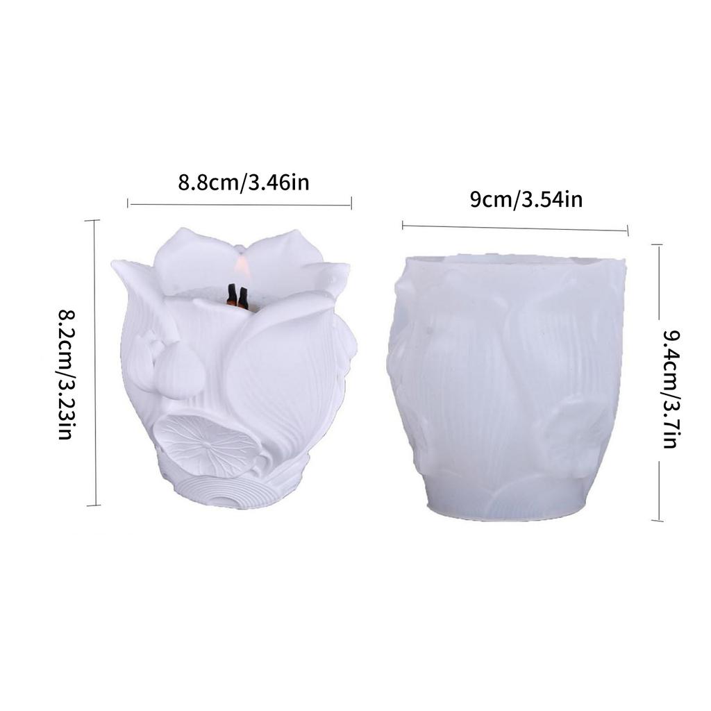 Lotuses Flower Silicone Mold For DIY Resin Cement Crafts And Home Decorations Decorative Candle Holder Mold