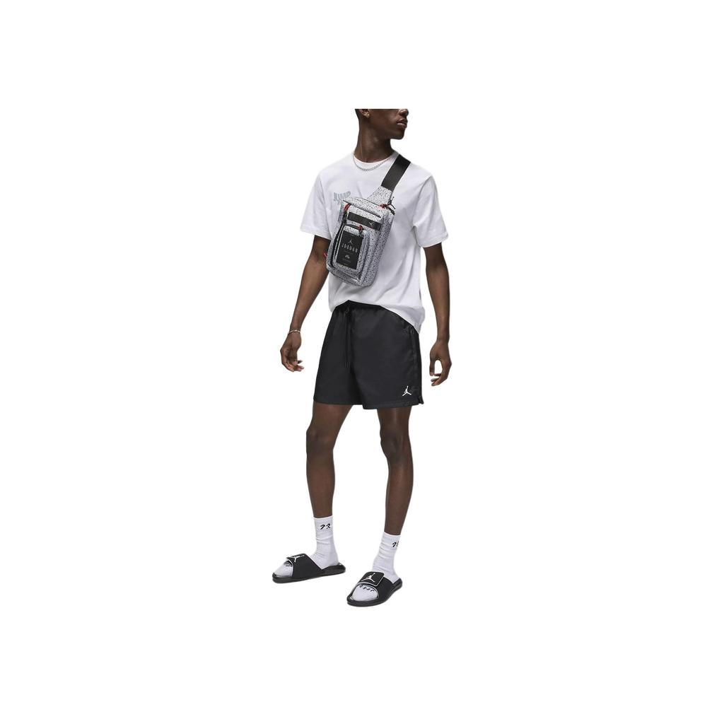 Jordan Essentials Solid Color Lace-Up Mid-Rise Casual Shorts Men Shorts Black FQ4562-010