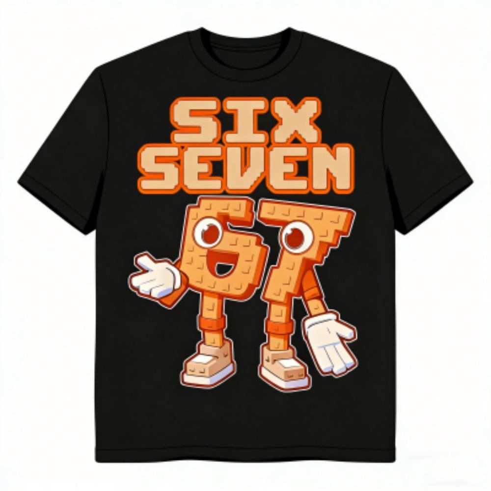 Sommer Mode Cartoon 67 Druck Herren T-Shirts Sommer Street Kurzarm Outdoor Freizeitkleidung für Herren und Damen T-Shirts Top