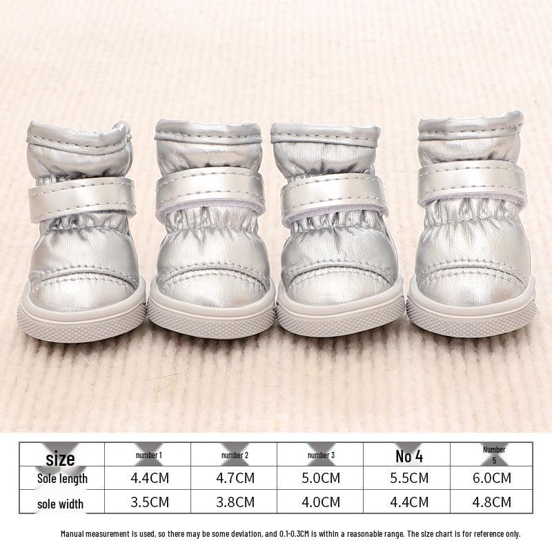 Petites Bottes de Neige en Coton pour Chien: Chaussures chaudes pour animaux de compagnie pour l'automne et l'hiver - Pack de 4