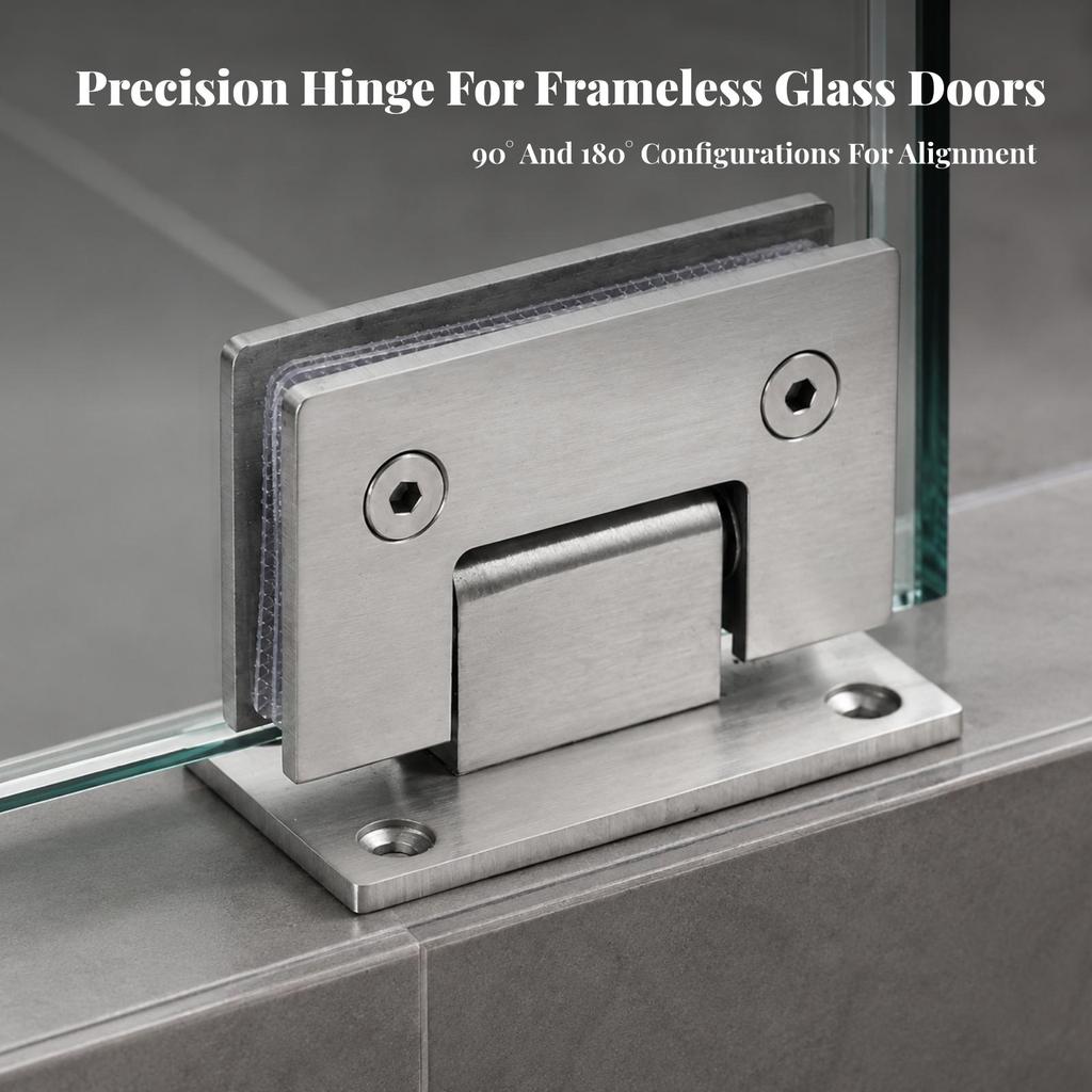 Frameless Glass Shower Door Hinge Rust-Resistant with Clamp