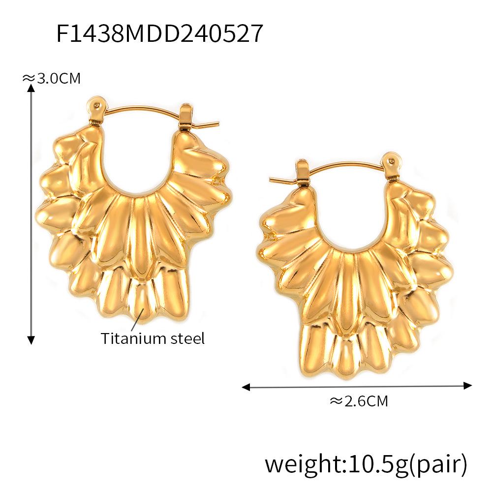 Bohemian Irregular Petal Hollow Earrings in 18k Gold-Plated Titanium Steel