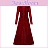 Abito Cosplay Stile Medievale Vintage con Orlo Arricciato e Maniche Lunghe per Gioco Anime Role Play