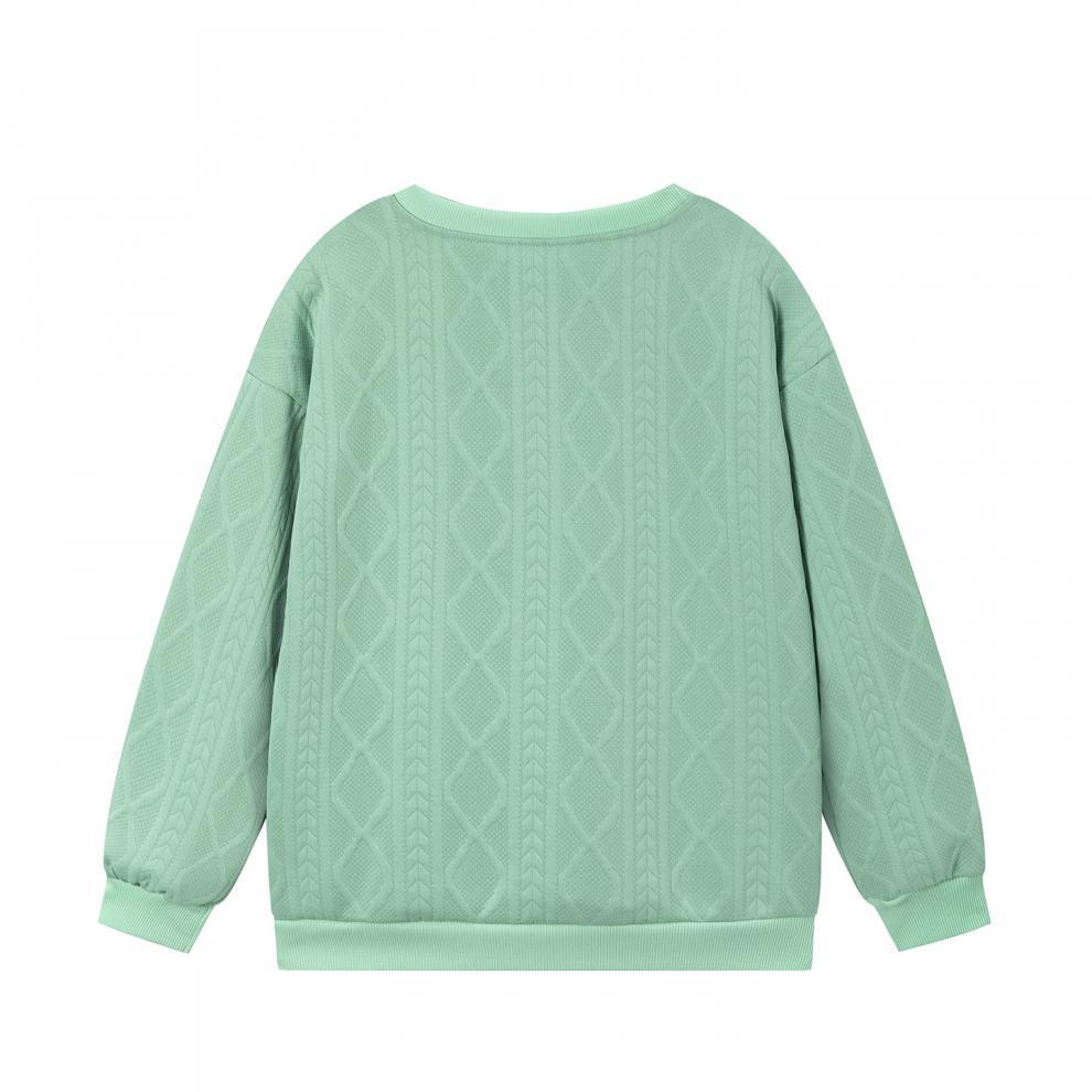 2025 Autumn/Winter Women's Cable Knit Patchwork Two-Piece Set – Long Sleeve Round Neck Top & Joggers