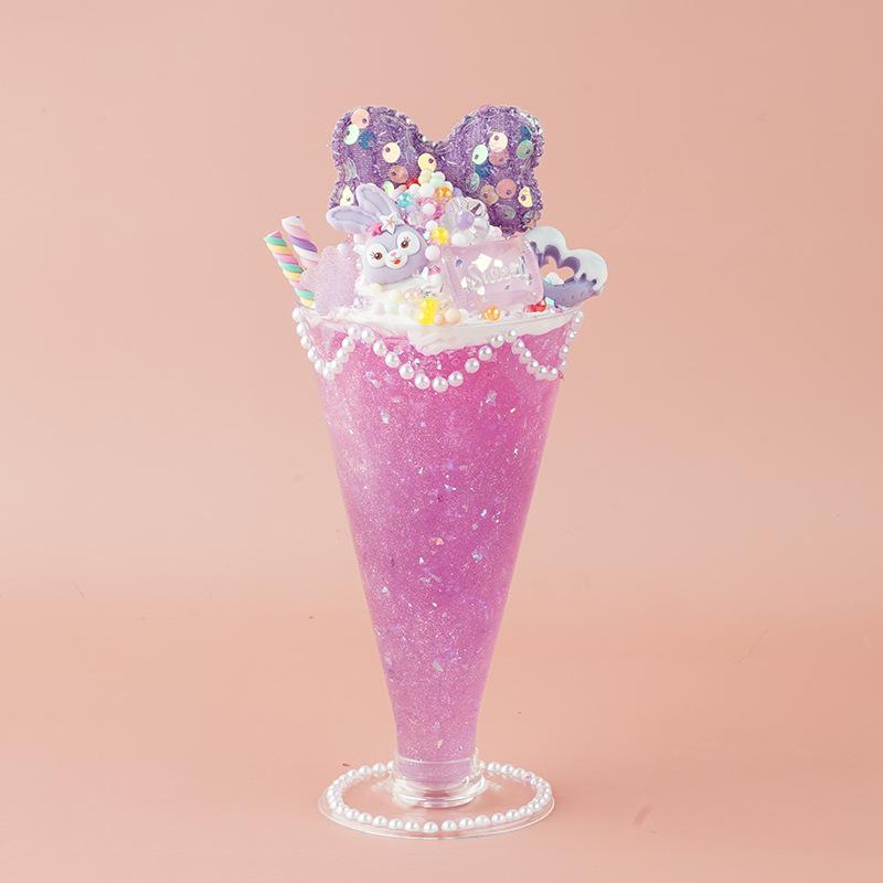 Children'S Handmade Simulation Cream Glue Diy Material Pack Dessert Milk Tea Cup Ice Cream Set Food Play Educational Toys