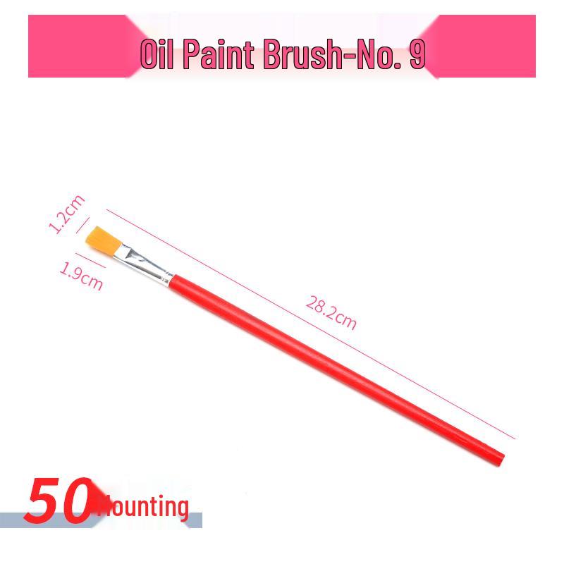 Nylon Flat Paintbrush Set for Oil, Gouache, Watercolor & Calligraphy