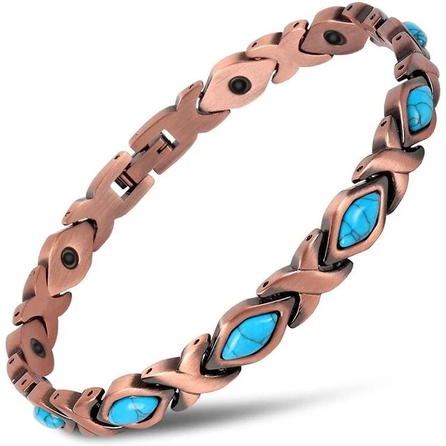 20CM Copper Bracelet for Women for Arthritis and Joint Turquoise Magnetic Therapy Bracelets Mother Mom Girlfriend Jewelry Gifts