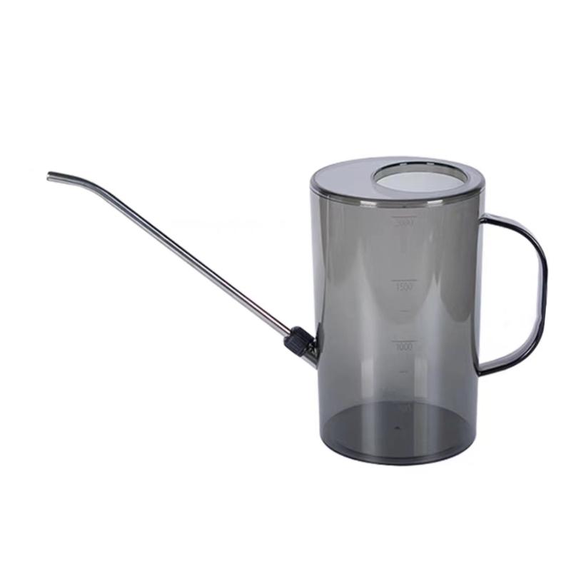 2L Clear Watering Can with Scale and Stainless Steel Long Nozzle for Indoor and Outdoor Plant Watering Health Growth