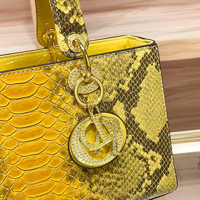 Echtes Python-Druckleder Damen Umhängetasche - 2025 Crossbody Mode Handtasche