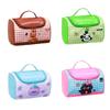 Large Capacity Water Resistant PU Cosmetic Organizers For Travel Portable Cute Storage Bag With Adjustable Handle