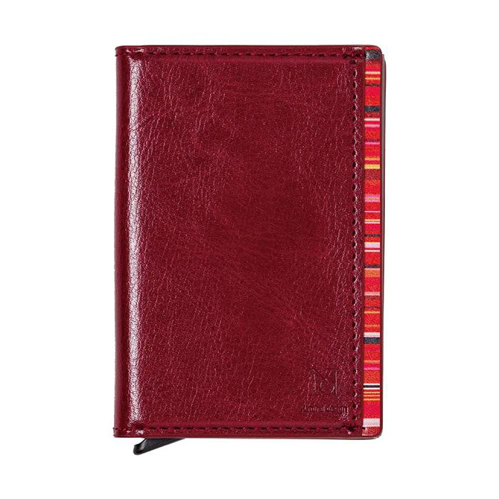 

Anti-skimming card wallet, card case, card holder, Accent Border Card Wallet (Black x Red) (Red)