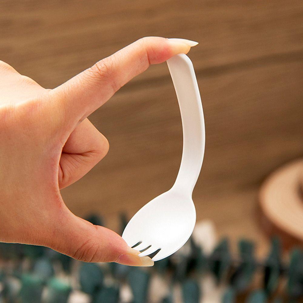 100Pcs Individually Packaged Disposable Spoon Fork Eco-Friendly 11.3cm Mini Fork Set Wheat Straw Thickened Ice Cream Spoons