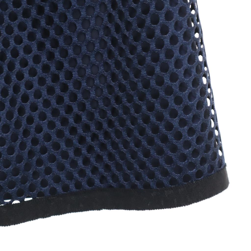 LANVIN en Bleu Made In Japan Midi Length Mesh Switching Flare Skirt 38 Women Used