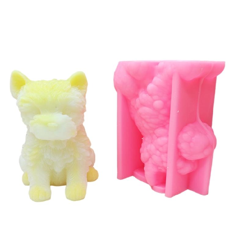 Unique Sitting Dog Silicone Mold Flexible Silicone Mold for Dog Shaped Candle Soap Making Easy Demold Moulds