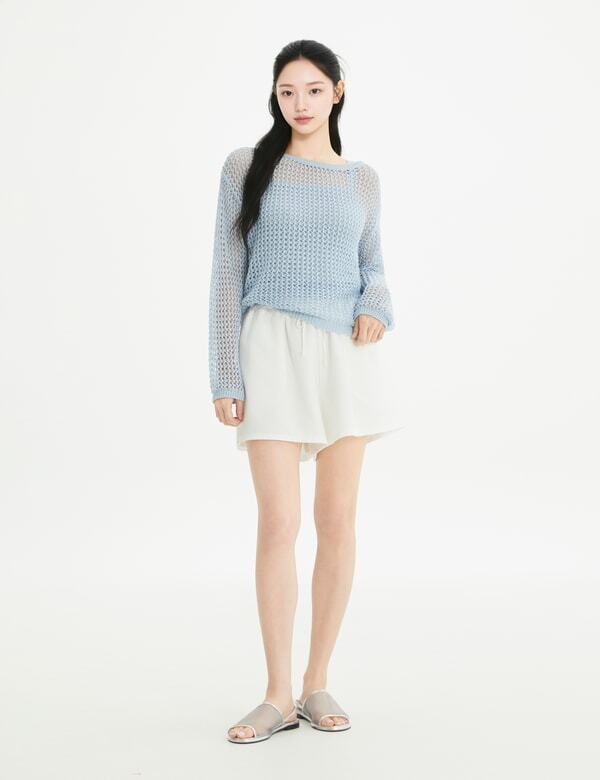 ROEM Punching Knit Pullover Set Rmkag37R15