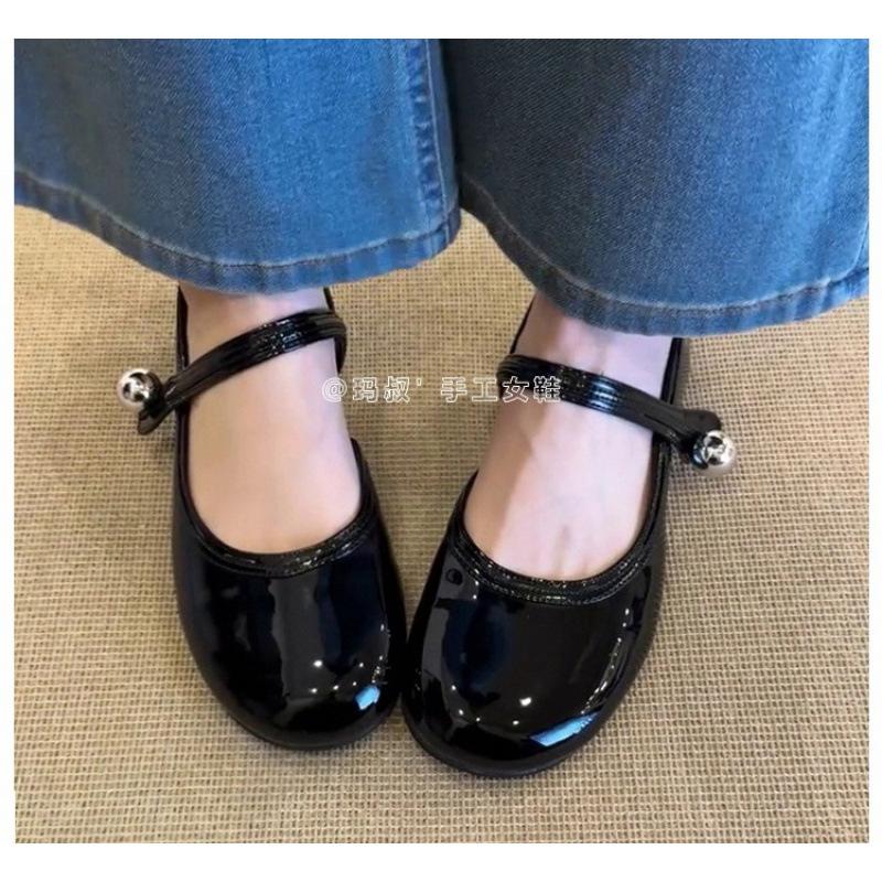 

Туфли женские из воловьей кожи с неглубоким горлом, кожаные туфли на плоской подошве, весна-лето, новые красные туфли с пустыми боками и юбкой, туфли Мэри Джейн 40