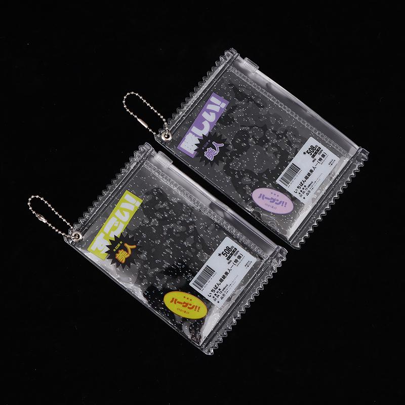1Pc 3Inch Transparent Candy Bag Kpop Card Sleeves With Zipper Pvc Photocard Holder Props Badge Card Films Game Cards Protector