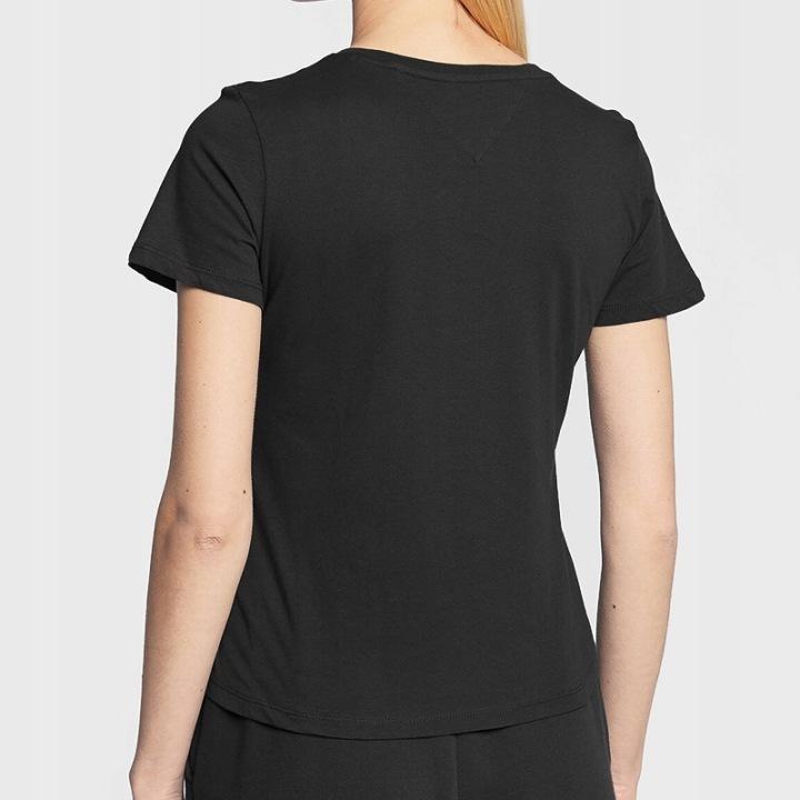 Tommy Jeans T-Shirt Women' Black V-Neck Dw0Dw14617-Bds