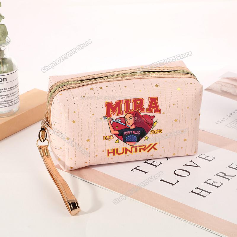 Borsa per Cosmetici Demon Hunters KPop Rumi Mira Zoey Borsa Clutch per Trucco da Ragazza Organizzatori per Pennelli da Trucco da Viaggio da Donna Necessaire