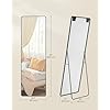 SONGMICS Full Length Mirror, 160 x 50 cm, Rectangle Full Body Mirror with Stand, Aluminium Alloy Frame Floor Mirror, Tempered Glass, for Bedroom