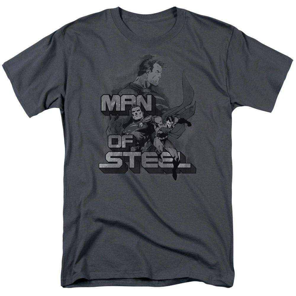 DC Comics - Superman - Steel Poses - Unisex Short Sleeve Children s T-shirt - Gray 160