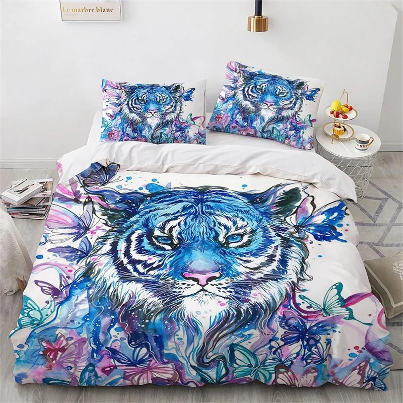 3D Animal Duvet Cover Microfiber Wolf Fox Elk Bedding Set Wild Animals Comforter Cover King Queen For Teen Adults Bedroom Decor