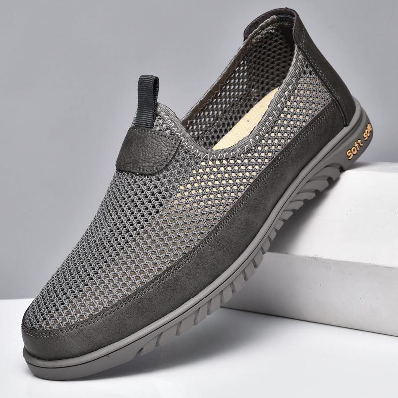 Fashion Lightweight Men Casual Shoes Breathable Male Casual Sneakers Anti-slip Men's Slip on Flats Outdoor Walking Mesh Shoes Trainers