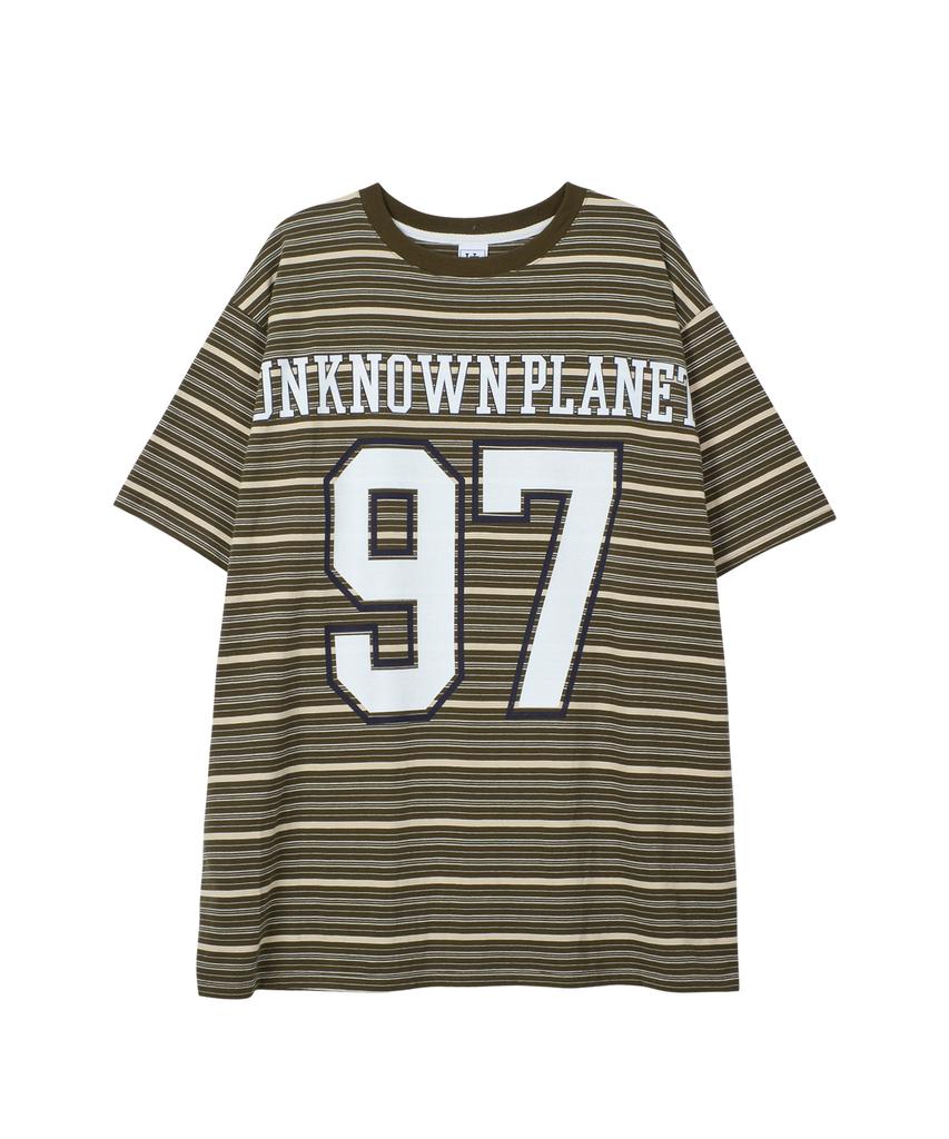 UNKNOWN PLANET Ivy Round Planet Rugby Tee Khaki