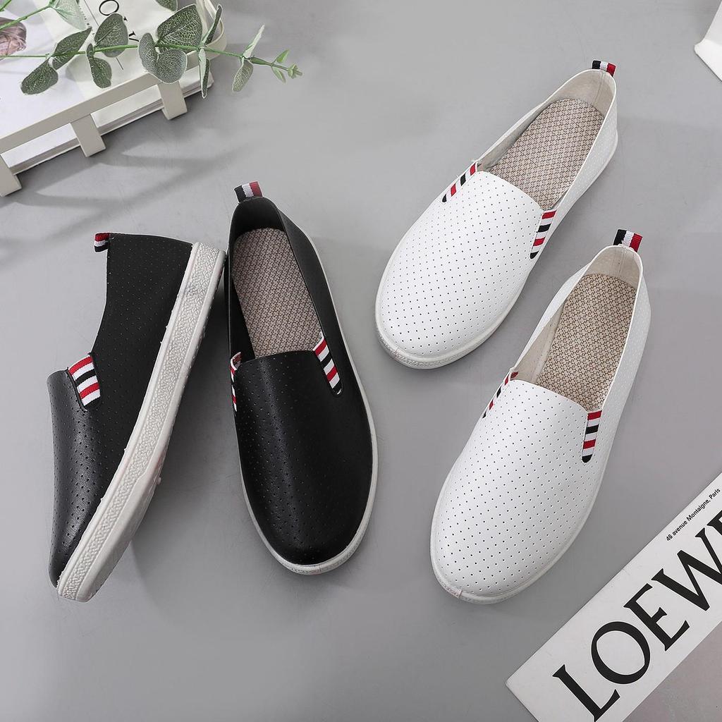 Women's Breathable Hollow Cloth Shoes - Spring/Summer 2025 Flat White Versatile Soft Sole