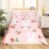 Kids Cartoon Rabbit Carrot King Queen Duvet Cover Boys Girls Cute Bunny Bedding Set Animal Quilt Cover Polyester Comforter Cover