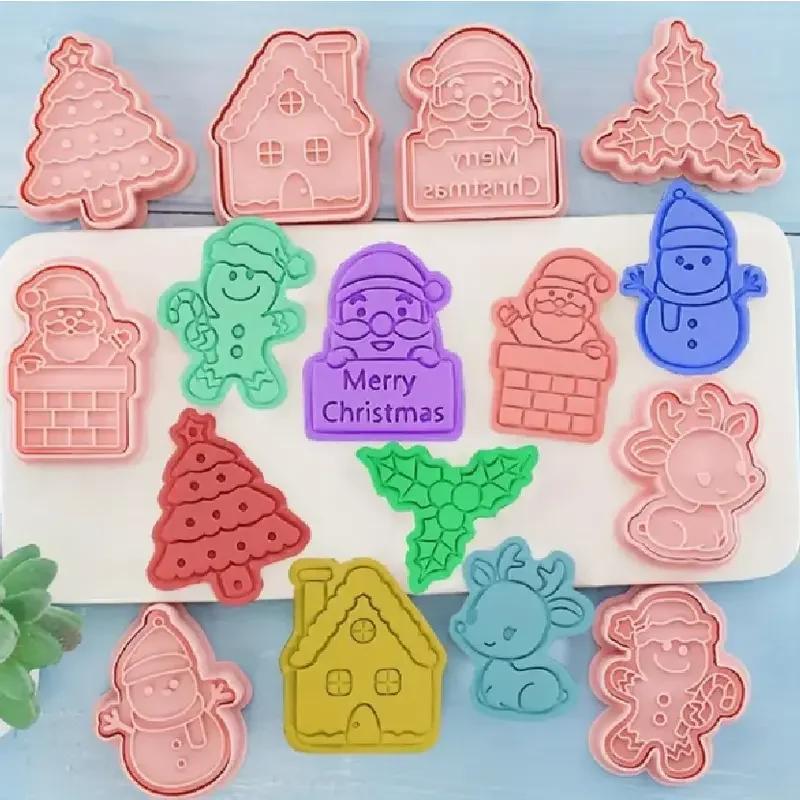 Weihnachtsplätzchenform-Set Kreative Backwerkzeuge Feiertags-Ausstecher Zuckerplätzchen-Former DIY Küchenzubehör zum Backen