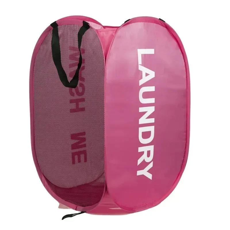 1Pcs Foldable Laundry Hamper With Handles - Collapsible Mesh Fabric Laundry Basket Multi-Functional Durable Space-Saver For Bathroom Bedroom & More