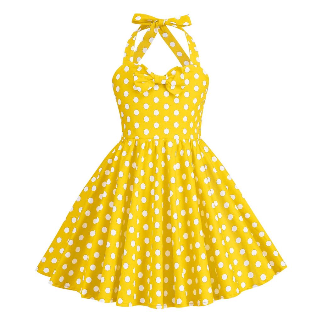 Modisches und bequemes Polka-Dot Retro Hosenträgerkleid für Kinder