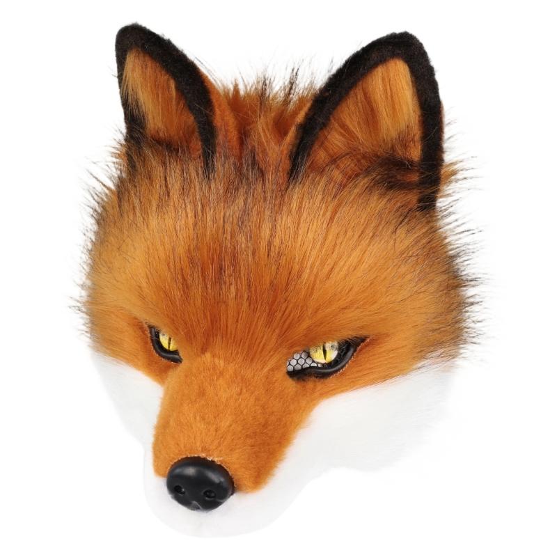 Realistic Wolf Half Face Mask Plush