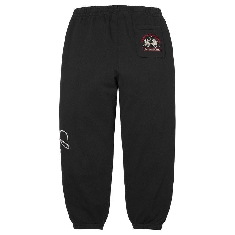 840578 Supreme X La Martina Sweatpant Black