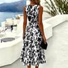 Sleeveless Casual Dress with Round Neckline Lightweight Comfortable Fit Suitable for Everyday Wear and Outdoor Activities