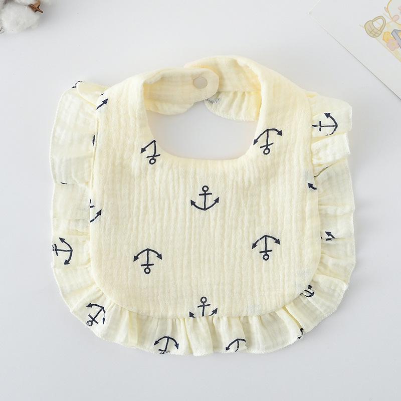 Ruffle Baby Drool Bibs: Pure Cotton Printed Lace Bibs