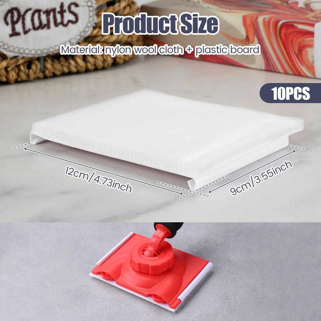 10 st Målningskantverktyg Ersättningsdynor Nylon Täta Borst Hörn Målardynor Resilienta Trim Målningsverktygsdynor för Väggar Tak