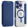 Luxury Transparent Flip Leather Wallet Magnetic Phone Case For iPhone 15 16 17 Pro Max 14 13 12 11 Card Bag For Magsafe Cover