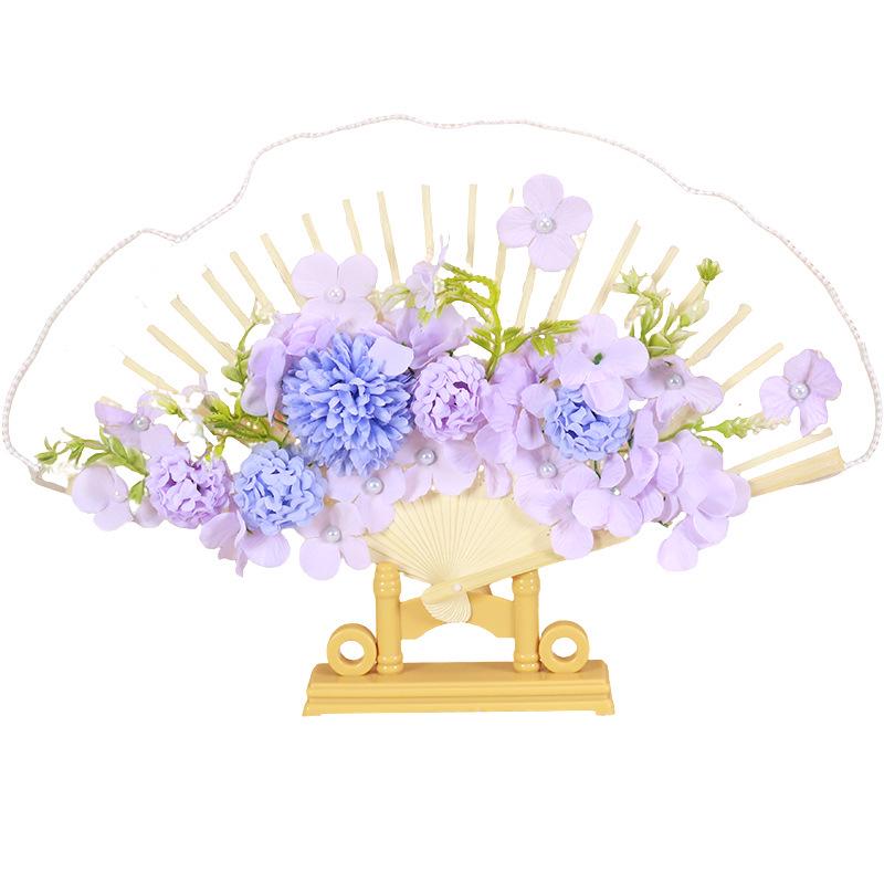 Mid-Autumn Festival Handmade Hairpin & Flower Fan Decoration Kit for Hanfu and Ma Mian Skirt - Ancient Style Photography Accessories