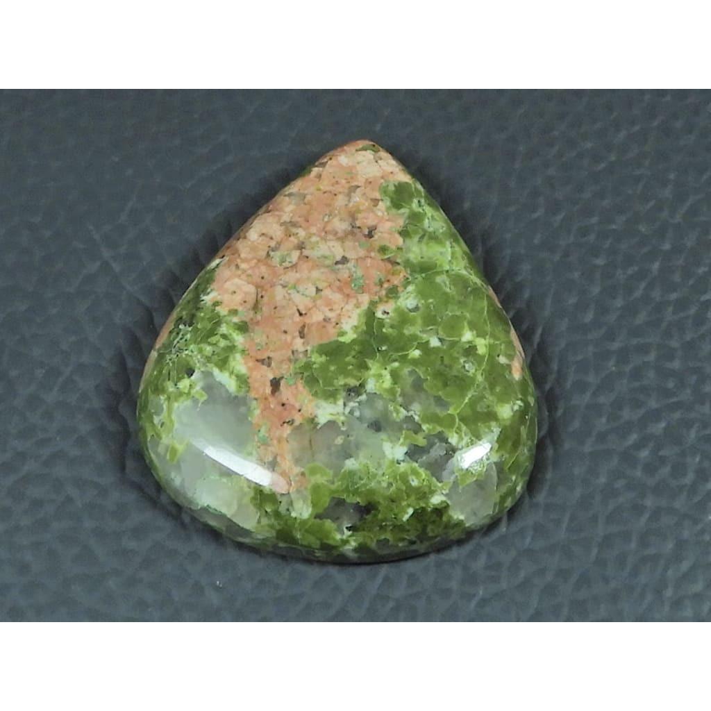 29X34X06MM Natural Unakite Jasper Pear Shape Cabochon Loose Gemstone 61Cts. G-440