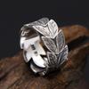 Marchio Trendy Europeo e Americano Leaf Men, Anello Retro alla Moda per Dito Indice con Apertura Regolabile