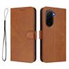 For Xiaomi Poco M7 Plus 5G/M7 4G (169mm) Wallet Case RFID Blocking Calf Texture Leather Stand Phone Cover with Strap