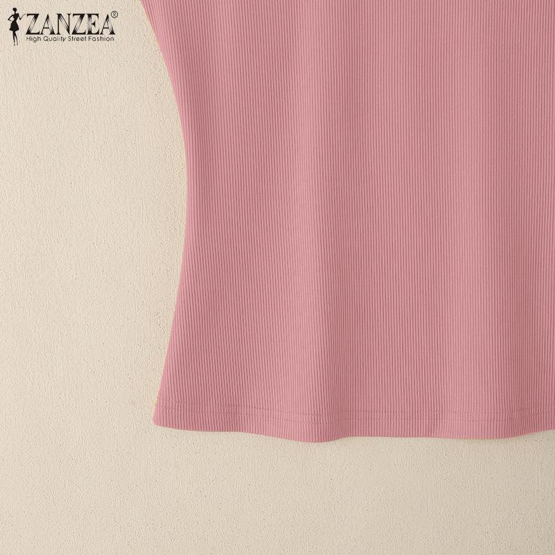 ZANZEA Letní jednobarevné tílko spodní tričko dámská ležérní vesta bez rukávů