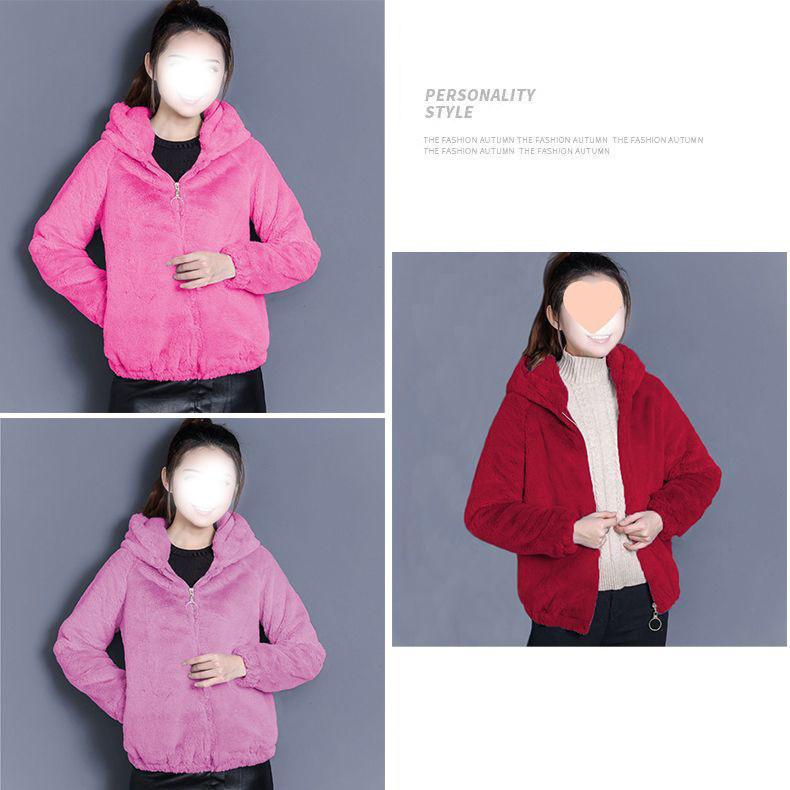 Women's Plus Size Hooded Fleece Coat - Double-Sided Velvet Sweatshirt, Warm Winter Pajamas