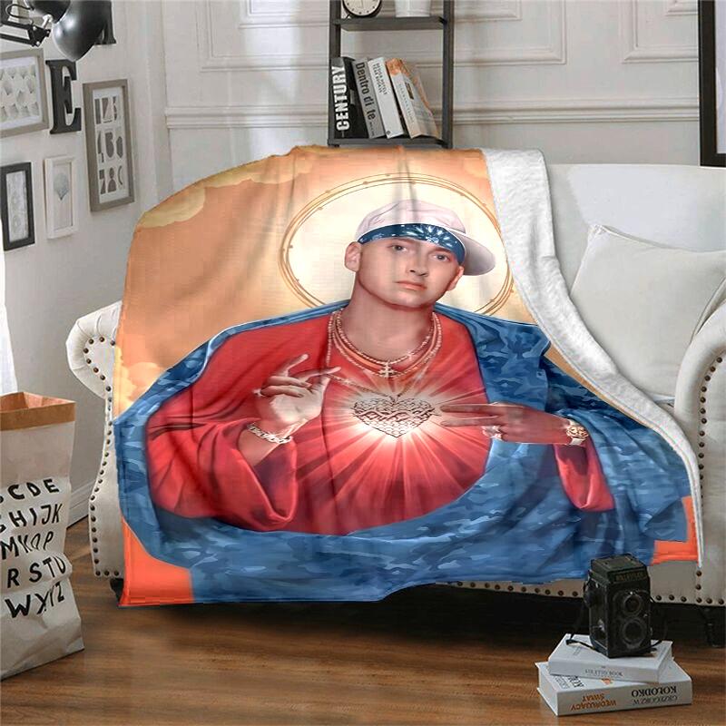 Eminem Flannel Blanket Soft All-Season Throw, Design for Camping, Car Travel, Hiking Sofa, Bed, Office Perfect Gift for Parties