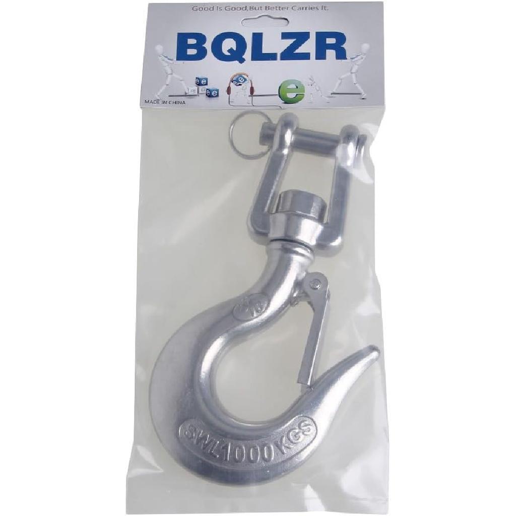 BQLZR 304 Stainless Steel American Type Swivel Lifting Clevis Chain Hook with Latch 1000KG Working Load Limit